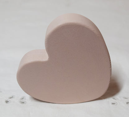 Ballerina Pink Wooden Love Heart Shelf Sitter Ornament 3"x3", 2"x2"