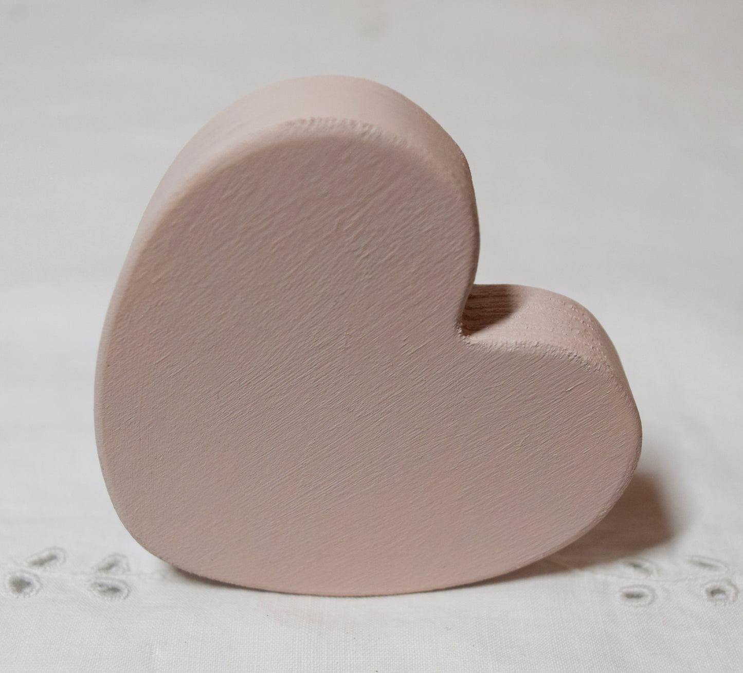 Ballerina Pink Wooden Love Heart Shelf Sitter Ornament 3"x3", 2"x2"
