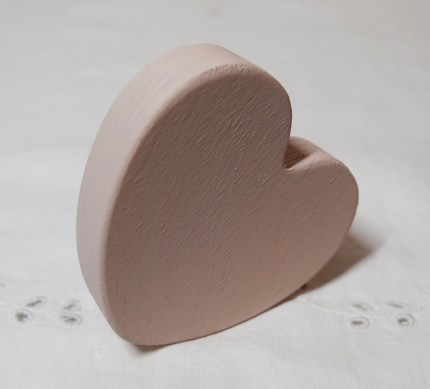 Ballerina Pink Wooden Love Heart Shelf Sitter Ornament 3"x3", 2"x2"