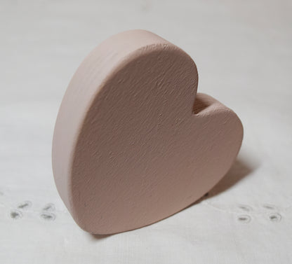 Ballerina Pink Wooden Love Heart Shelf Sitter Ornament 3"x3", 2"x2"