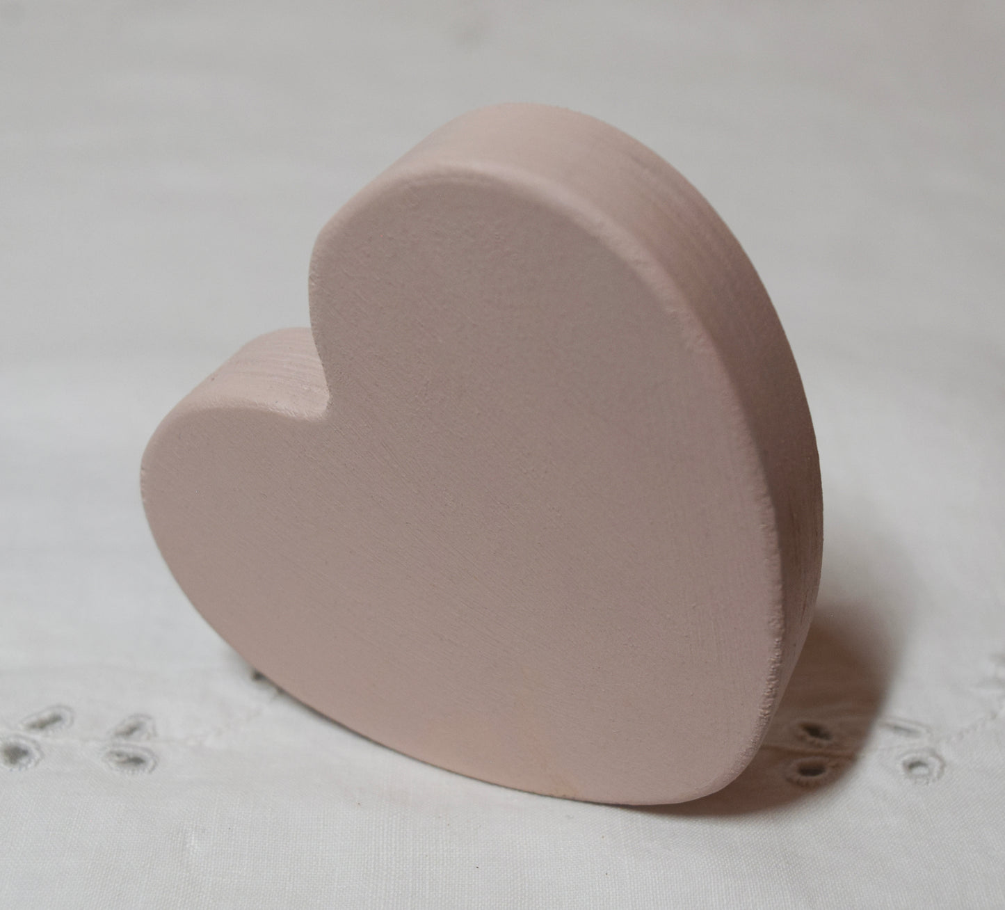 Ballerina Pink Wooden Love Heart Shelf Sitter Ornament 3"x3", 2"x2"