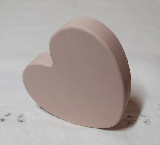 Ballerina Pink Wooden Love Heart Shelf Sitter Ornament 3"x3", 2"x2"