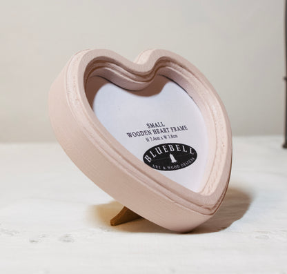 Ballerina Pink Heart Shaped Wooden Photo Frame 4"x4", 3"x3"
