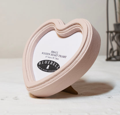 Ballerina Pink Heart Shaped Wooden Photo Frame 4"x4", 3"x3"