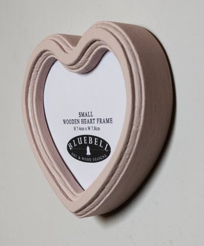 Ballerina Pink Heart Shaped Wooden Photo Frame 4"x4", 3"x3"