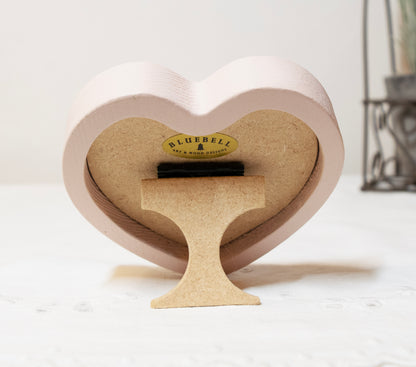 Ballerina Pink Heart Shaped Wooden Photo Frame 4"x4", 3"x3"