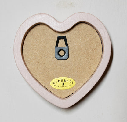 Ballerina Pink Heart Shaped Wooden Photo Frame 4"x4", 3"x3"