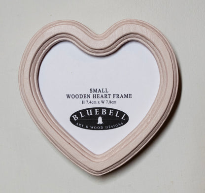 Ballerina Pink Heart Shaped Wooden Photo Frame 4"x4", 3"x3"
