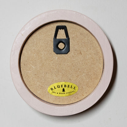 Ballerina Pink Round Shaped Wooden Photo Frame 8”x8”, 7”x7”, 6"x6", 5"x5", 4"x4", 3"x3", 2.5"x2.5"