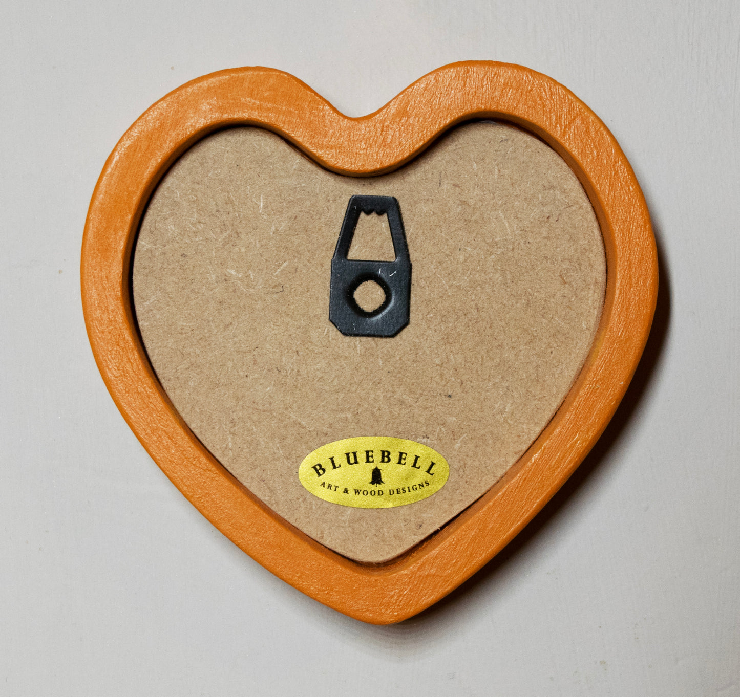 Orange 3" x 3" Heart Handmade Wooden Photo Picture Frame