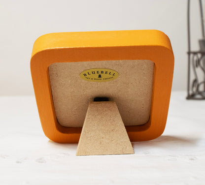Orange Square Wooden Photo Frame 8”x8”, 7”x7”, 6"x6", 5"x5", 4"x4", 3"x3", 2.5"x2.5"