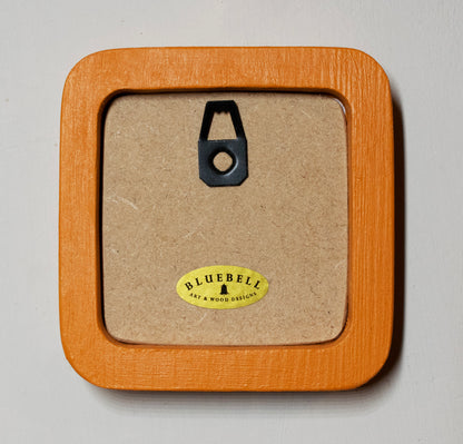 Orange Square Wooden Photo Frame 8”x8”, 7”x7”, 6"x6", 5"x5", 4"x4", 3"x3", 2.5"x2.5"