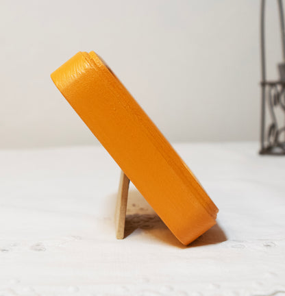 Orange Square Wooden Photo Frame 8”x8”, 7”x7”, 6"x6", 5"x5", 4"x4", 3"x3", 2.5"x2.5"