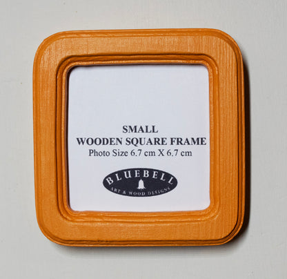 Orange Square Wooden Photo Frame 8”x8”, 7”x7”, 6"x6", 5"x5", 4"x4", 3"x3", 2.5"x2.5"