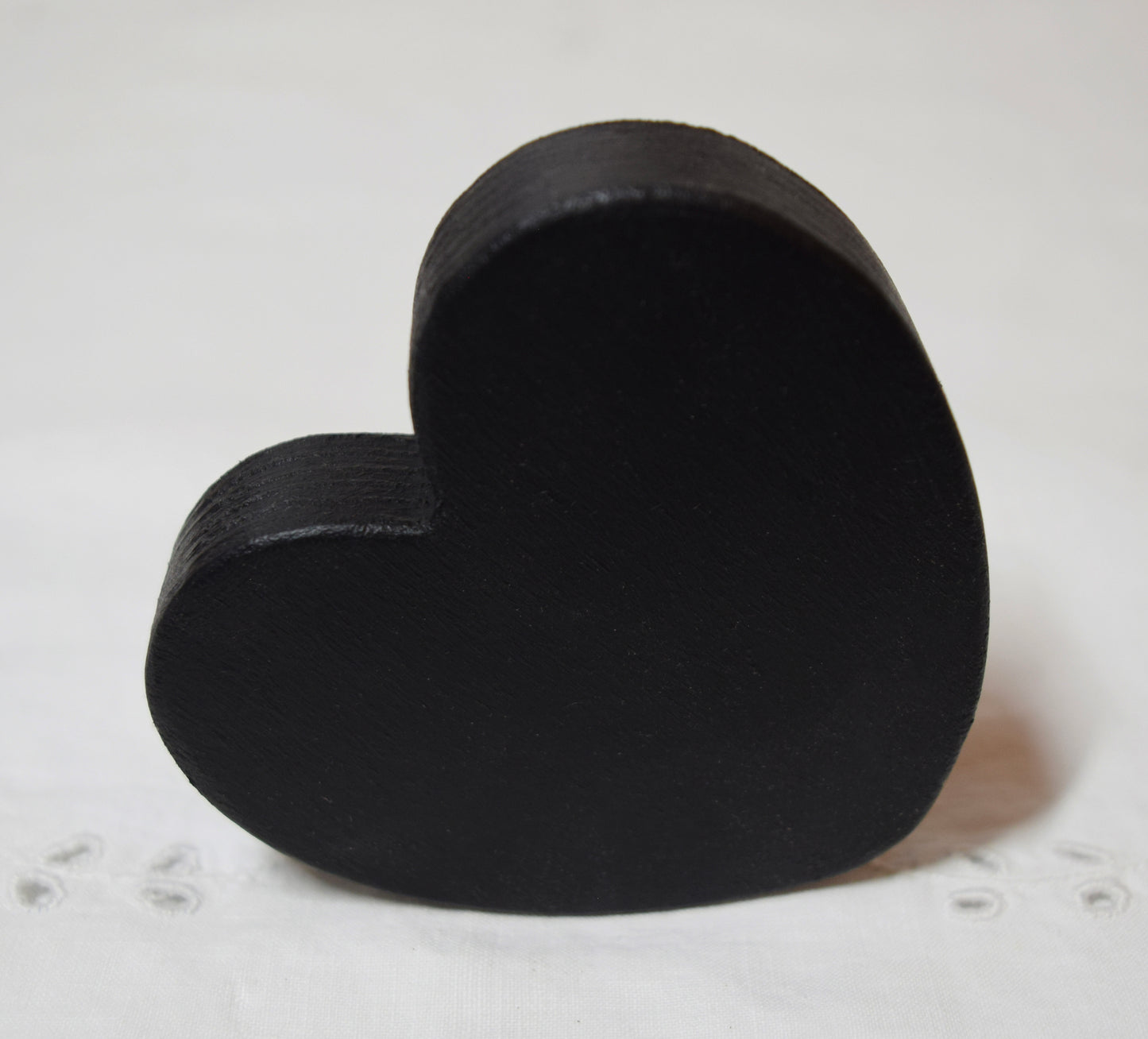 Black Wooden Love Heart Shelf Sitter Ornament 3"x3", 2"x2"