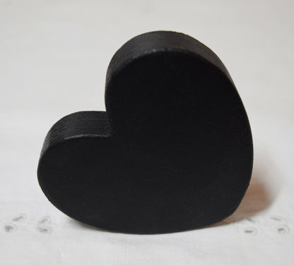 Black Wooden Love Heart Shelf Sitter Ornament 3"x3", 2"x2"