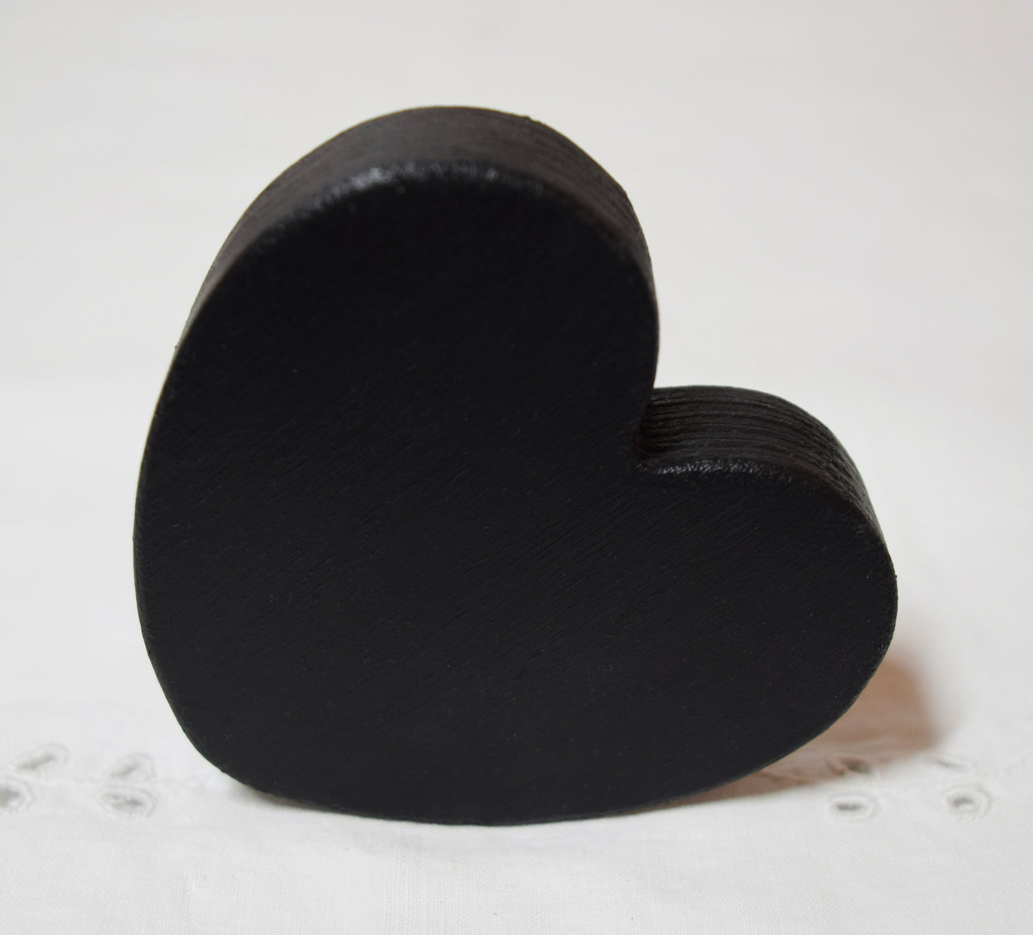 Black Wooden Love Heart Shelf Sitter Ornament 3"x3", 2"x2"