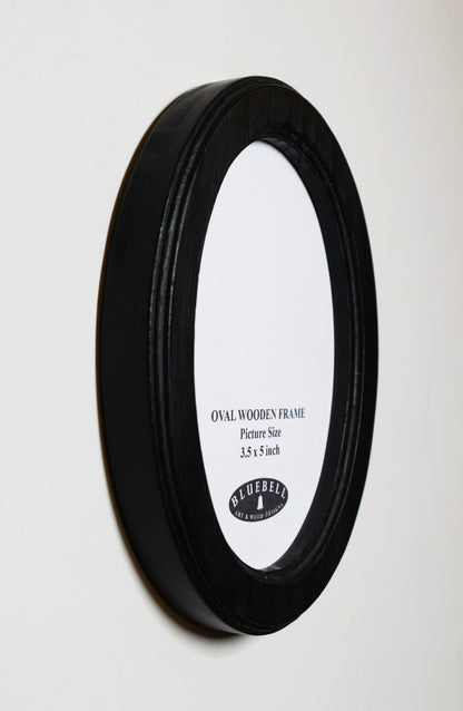 Black Oval Wooden Photo Frame A3 / 12"x16.5", A4 / 8"x12", A5 / 6"x 8", 11"x14", 5"x7", 4"x6", 3.5"x5", 3"x4", 2.5"x3.5", 2"x3"