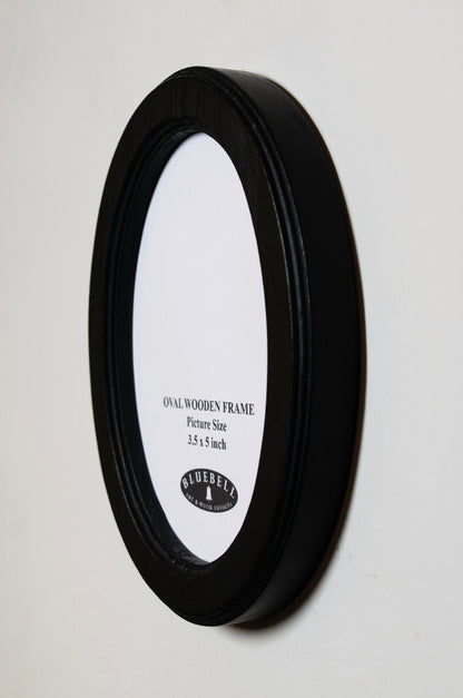 Black Oval Wooden Photo Frame A3 / 12"x16.5", A4 / 8"x12", A5 / 6"x 8", 11"x14", 5"x7", 4"x6", 3.5"x5", 3"x4", 2.5"x3.5", 2"x3"