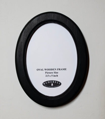 Black Oval Wooden Photo Frame A3 / 12"x16.5", A4 / 8"x12", A5 / 6"x 8", 11"x14", 5"x7", 4"x6", 3.5"x5", 3"x4", 2.5"x3.5", 2"x3"