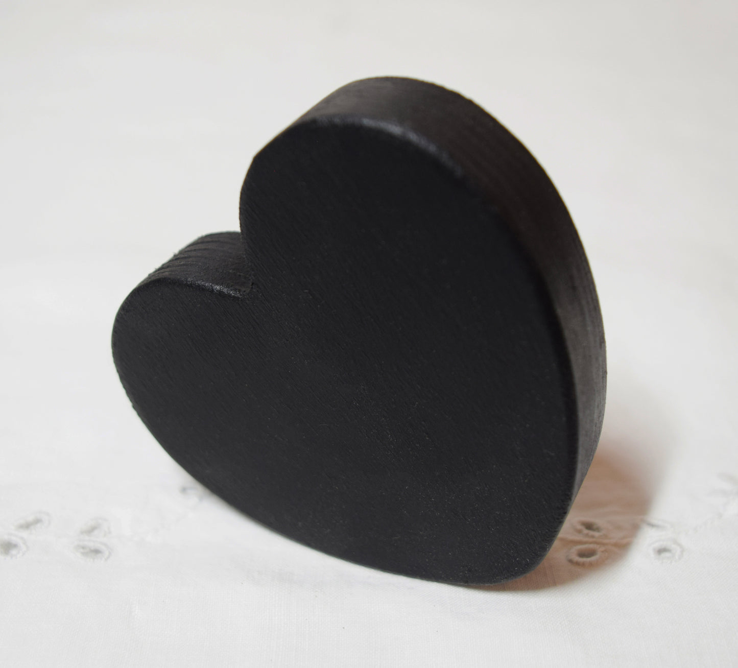 Black Wooden Love Heart Shelf Sitter Ornament 3"x3", 2"x2"