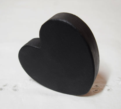 Black Wooden Love Heart Shelf Sitter Ornament 3"x3", 2"x2"