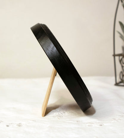 Black Round Shaped Wooden Photo Frame 8”x8”, 7”x7”, 6"x6", 5"x5", 4"x4", 3"x3", 2.5"x2.5"