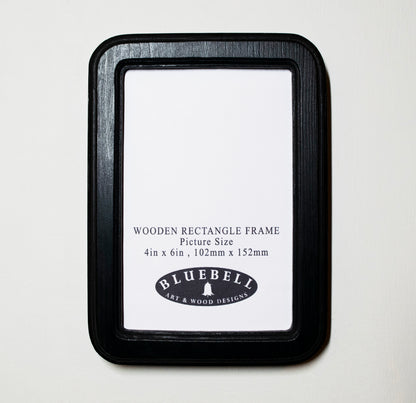 Black Rectangle Wooden Photo Frame A3 / 12"x16.5", A4 / 8"x12", A5 / 6"x 8", 11"x14", 5"x7", 4"x6", 3.5"x5", 3"x4", 2.5"x3.5", 2"x3"