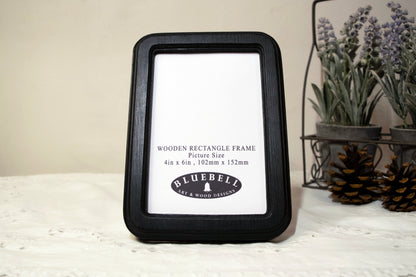 Black Rectangle Wooden Photo Frame A3 / 12"x16.5", A4 / 8"x12", A5 / 6"x 8", 11"x14", 5"x7", 4"x6", 3.5"x5", 3"x4", 2.5"x3.5", 2"x3"