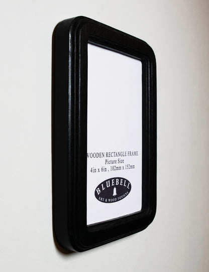 Black Rectangle Wooden Photo Frame A3 / 12"x16.5", A4 / 8"x12", A5 / 6"x 8", 11"x14", 5"x7", 4"x6", 3.5"x5", 3"x4", 2.5"x3.5", 2"x3"