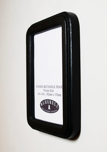 Black Rectangle Wooden Photo Frame A3 / 12"x16.5", A4 / 8"x12", A5 / 6"x 8", 11"x14", 5"x7", 4"x6", 3.5"x5", 3"x4", 2.5"x3.5", 2"x3"