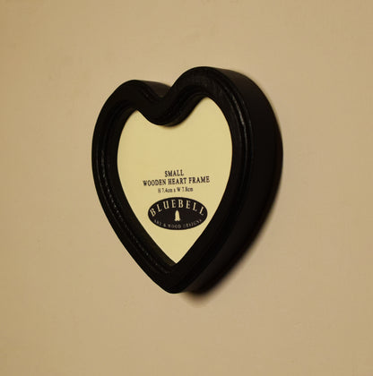Black Heart Shaped Wooden Photo Frame 4"x4", 3"x3"