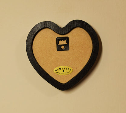 Black Heart Shaped Wooden Photo Frame 4"x4", 3"x3"