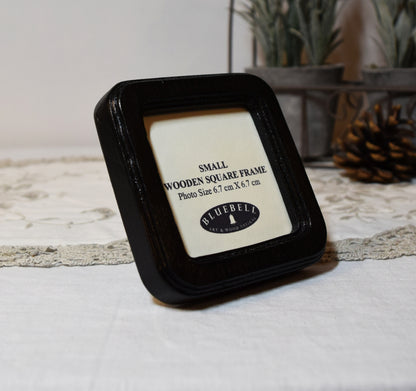 Black Square Wooden Photo Frame 8”x8”, 7”x7”, 6"x6", 5"x5", 4"x4", 3"x3", 2.5"x2.5"