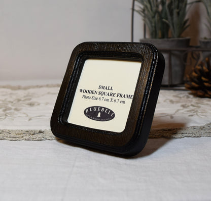Black Square Wooden Photo Frame 8”x8”, 7”x7”, 6"x6", 5"x5", 4"x4", 3"x3", 2.5"x2.5"