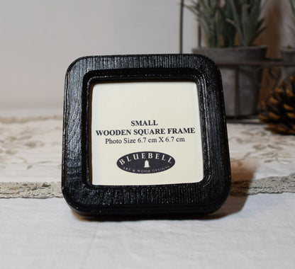 Black Square Wooden Photo Frame 8”x8”, 7”x7”, 6"x6", 5"x5", 4"x4", 3"x3", 2.5"x2.5"