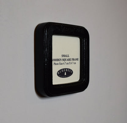 Black Square Wooden Photo Frame 8”x8”, 7”x7”, 6"x6", 5"x5", 4"x4", 3"x3", 2.5"x2.5"