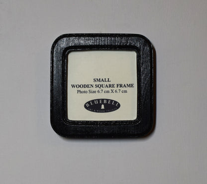 Black Square Wooden Photo Frame 8”x8”, 7”x7”, 6"x6", 5"x5", 4"x4", 3"x3", 2.5"x2.5"