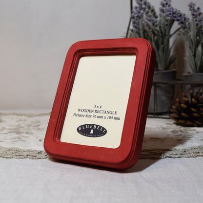 Red Rectangle Wooden Photo Frame A3 / 12"x16.5", A4 / 8"x12", A5 / 6"x 8", 11"x14", 5"x7", 4"x6", 3.5"x5", 3"x4", 2.5"x3.5", 2"x3"