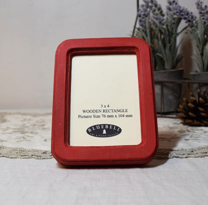Red Rectangle Wooden Photo Frame A3 / 12"x16.5", A4 / 8"x12", A5 / 6"x 8", 11"x14", 5"x7", 4"x6", 3.5"x5", 3"x4", 2.5"x3.5", 2"x3"