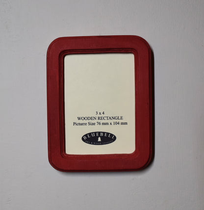 Red Rectangle Wooden Photo Frame A3 / 12"x16.5", A4 / 8"x12", A5 / 6"x 8", 11"x14", 5"x7", 4"x6", 3.5"x5", 3"x4", 2.5"x3.5", 2"x3"