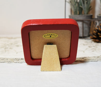 Red Square Wooden Photo Frame 8”x8”, 7”x7”, 6"x6", 5"x5", 4"x4", 3"x3", 2.5"x2.5"