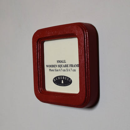 Red Square Wooden Photo Frame 8”x8”, 7”x7”, 6"x6", 5"x5", 4"x4", 3"x3", 2.5"x2.5"