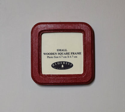 Red Square Wooden Photo Frame 8”x8”, 7”x7”, 6"x6", 5"x5", 4"x4", 3"x3", 2.5"x2.5"