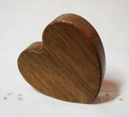 Dark Oak Wooden Love Heart Shelf Sitter Ornament 3"x3", 2"x2"
