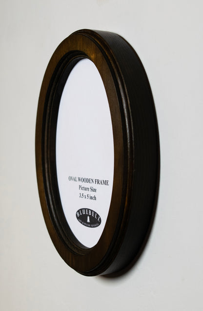 Dark Oak Oval Wooden Photo Frame A3 / 12"x16.5", A4 / 8"x12", A5 / 6"x 8", 11"x14", 5"x7", 4"x6", 3.5"x5", 3"x4", 2.5"x3.5", 2"x3"