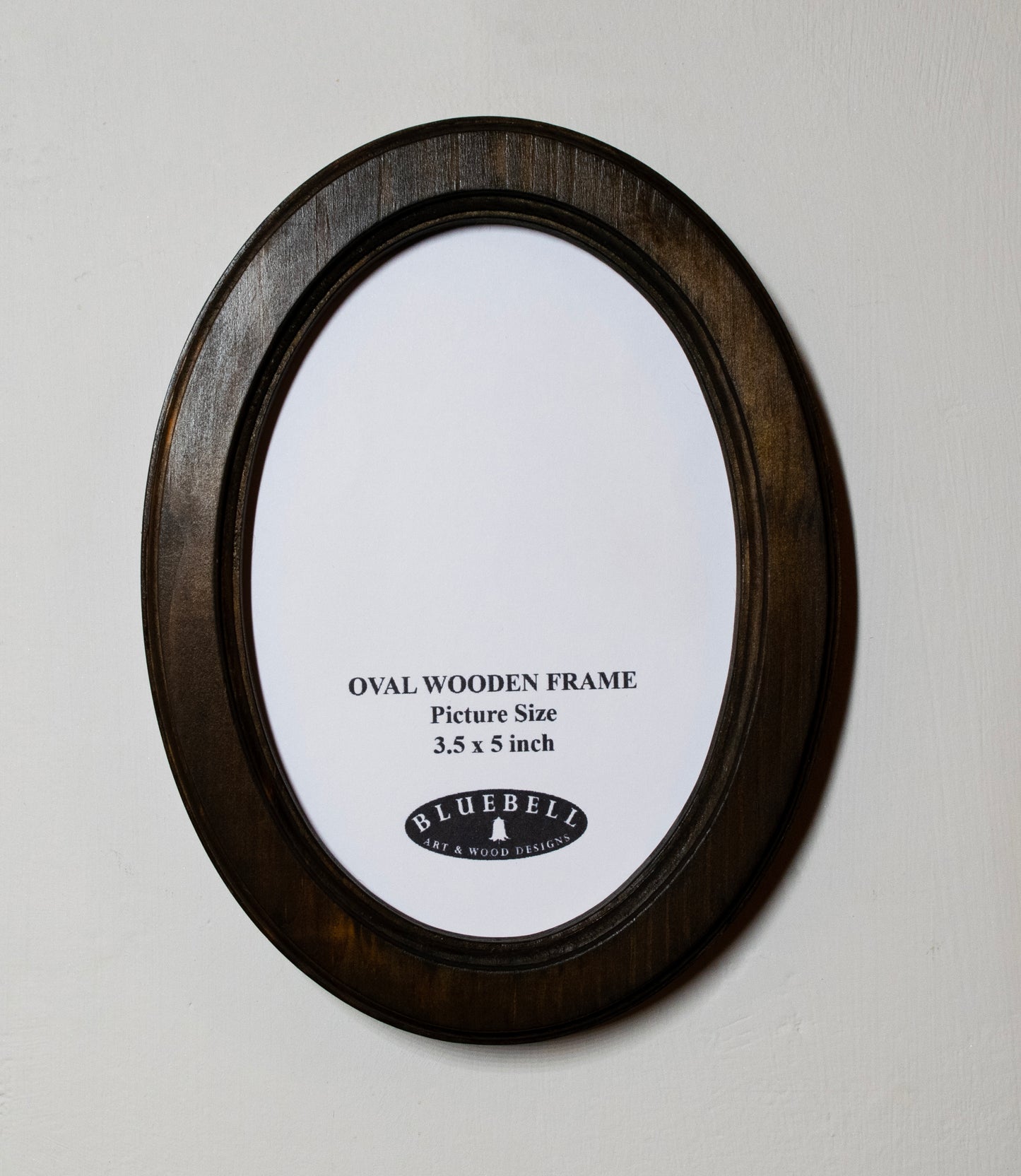 Dark Oak 3.5" x 5" Oval Handmade Wooden Photo Picture Frame