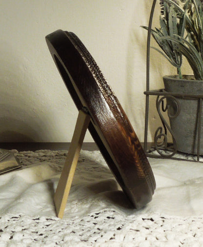 Dark Oak Round Shaped Wooden Photo Frame 8”x8”, 7”x7”, 6"x6", 5"x5", 4"x4", 3"x3", 2.5"x2.5"