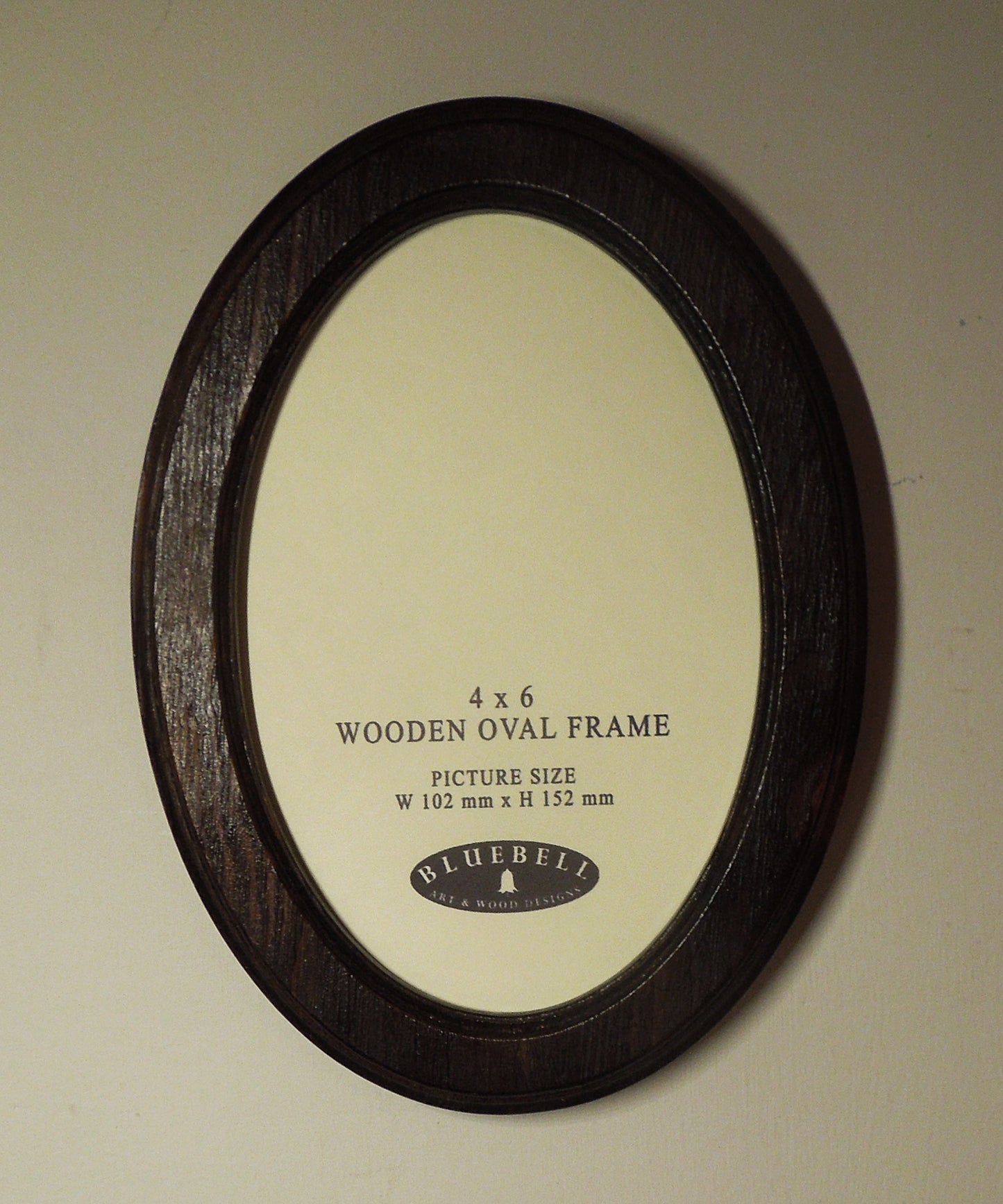 Dark Oak 4" x 6" Oval Roman Edged Handmade Wooden Photo Picture Frame