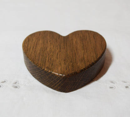 Dark Oak Wooden Love Heart Shelf Sitter Ornament 3"x3", 2"x2"